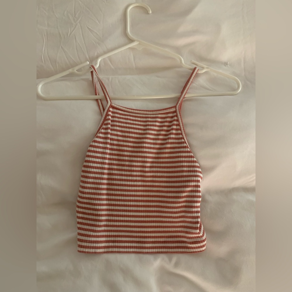 Orange and white crop top